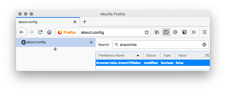 Hiding Firefox tab bar
